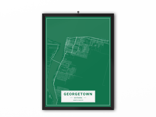 Georgetown - Guyana Map Print