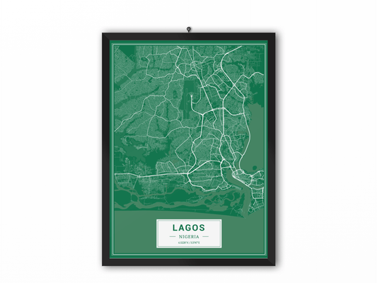 Lagos - Nigeria Map Print