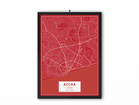 Accra - Ghana Map Print