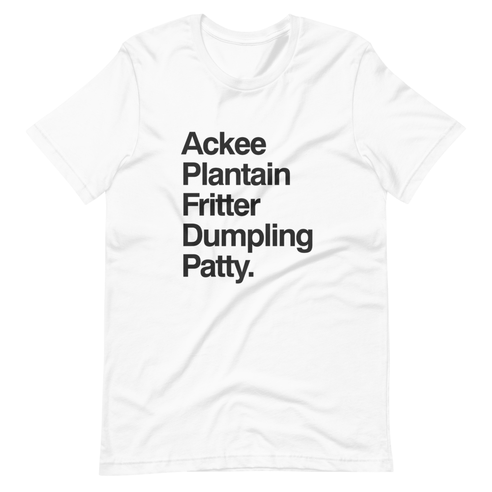 Jamaican Food Unisex White T-Shirt