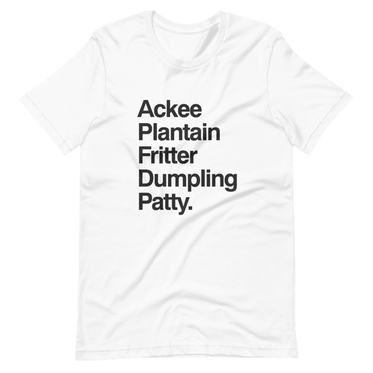 Jamaican Food Unisex White T-Shirt
