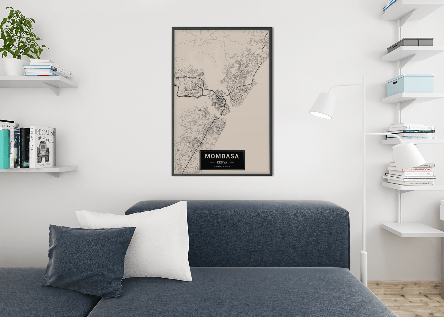 Mobassa - Kenya Map Print