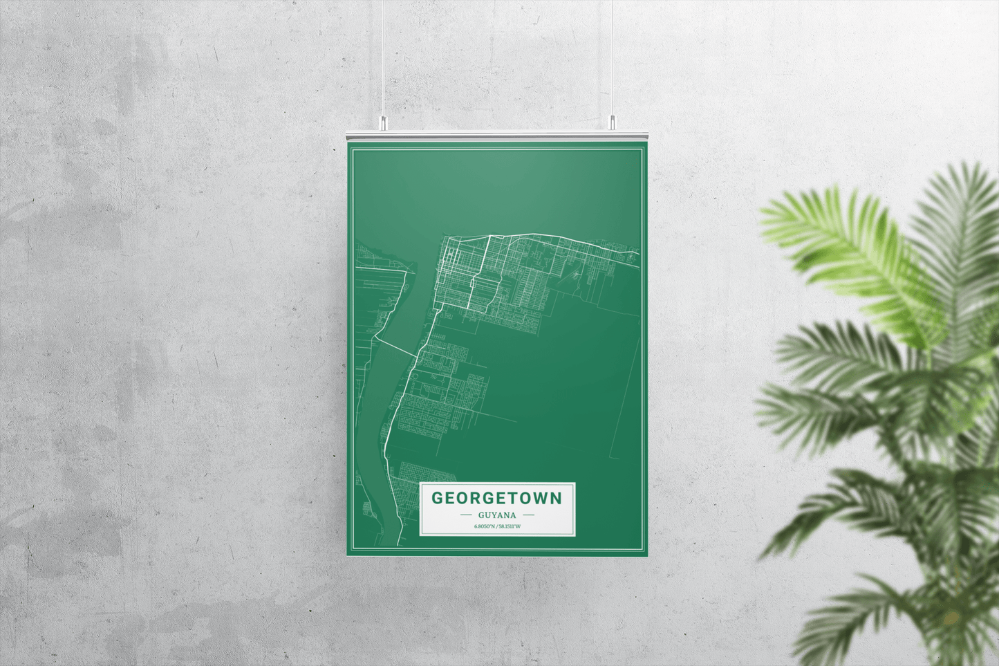 Georgetown - Guyana Map Print