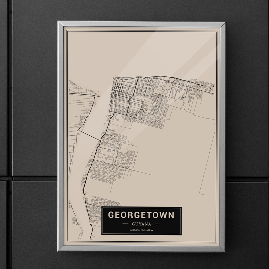 Georgetown - Guyana Map Print