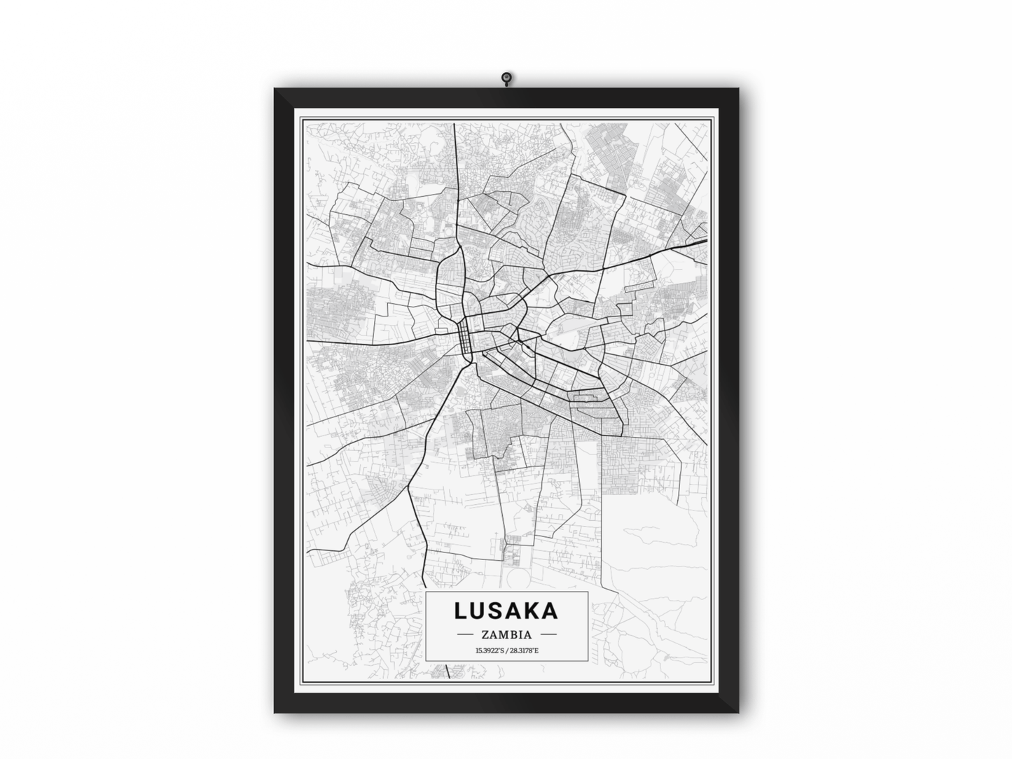 Lusaka - Zambia Map Print