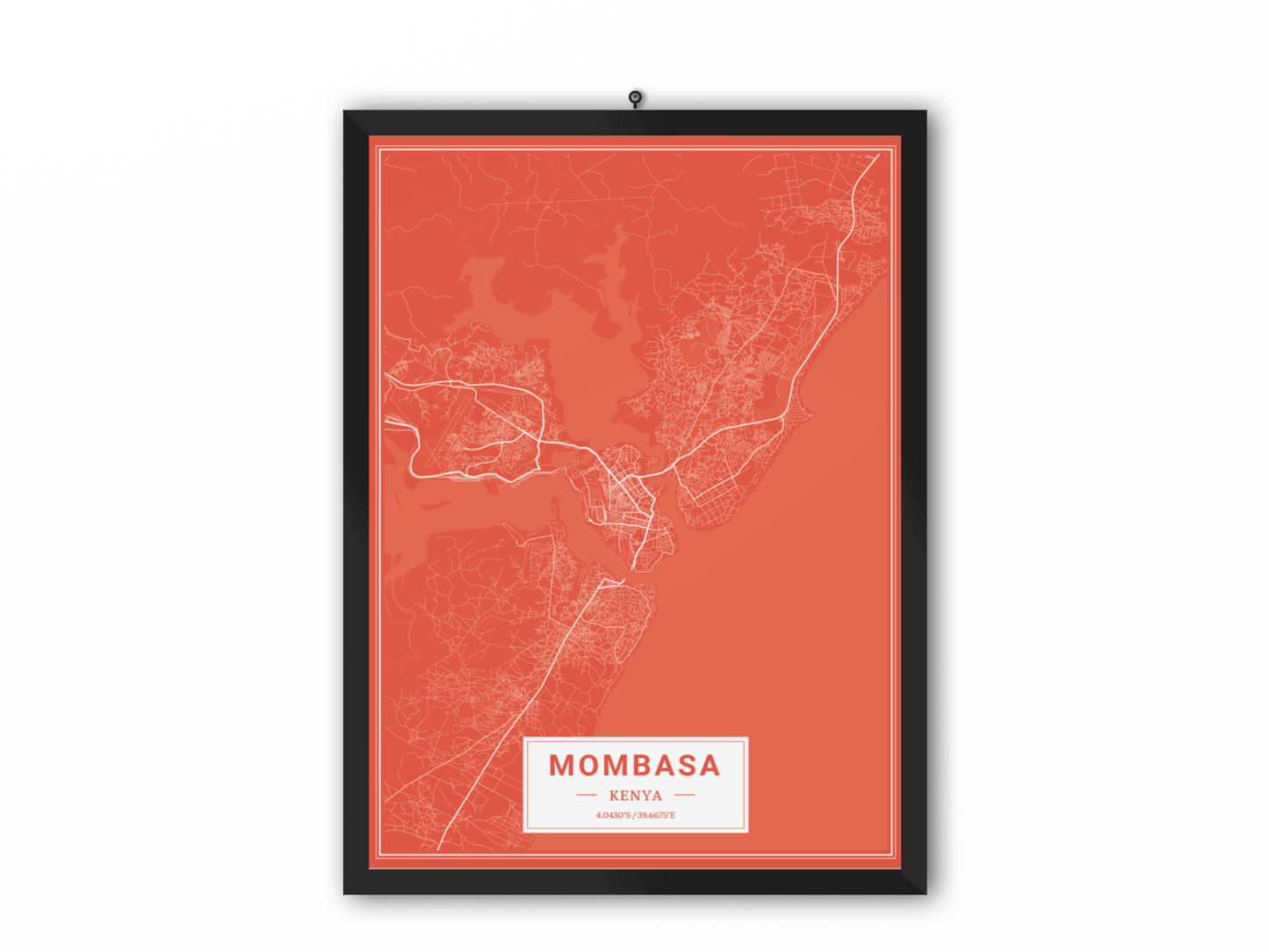 Mobassa - Kenya Map Print