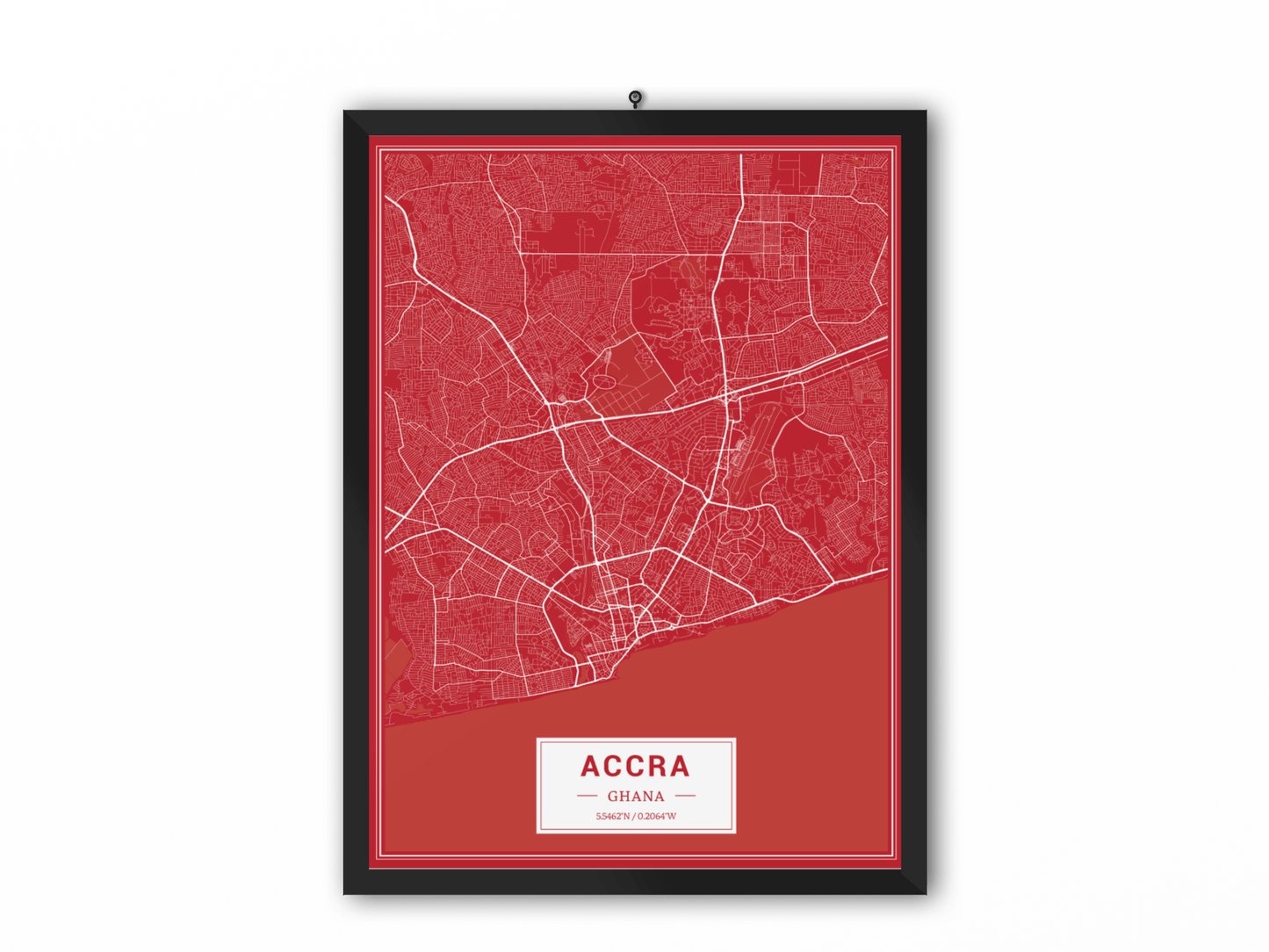 Accra - Ghana Map Print