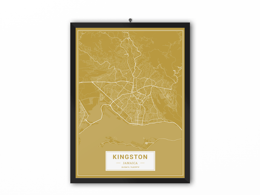 Kingston - Jamaica Map Print