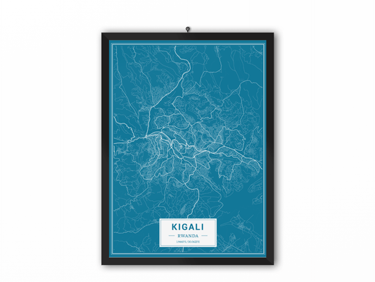 Kigala - Rwanda Map Print